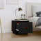 vidaXL Bedside Cabinet Black 40x34x35 cm Solid Wood Pine