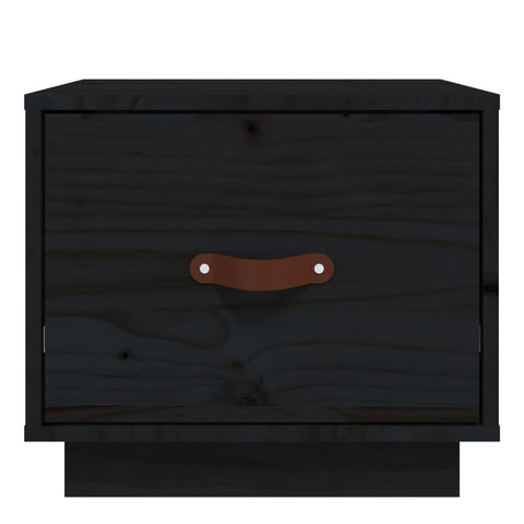 vidaXL Bedside Cabinet Black 40x34x35 cm Solid Wood Pine