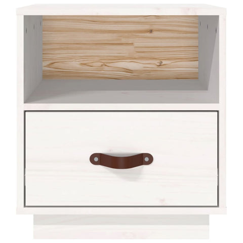 vidaXL Bedside Cabinet White 40x34x45 cm Solid Wood Pine