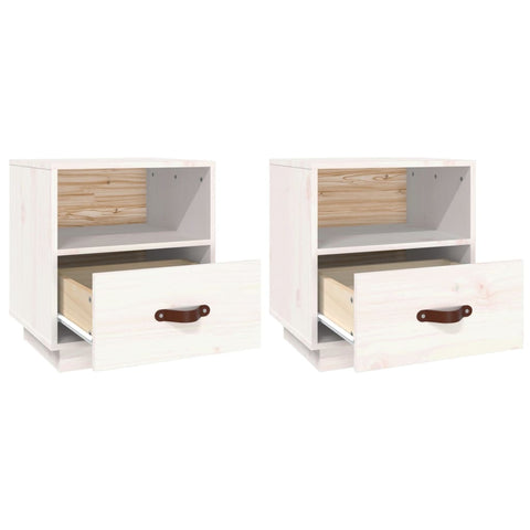 vidaXL Bedside Cabinets 2 pcs White 40x34x45 cm Solid Wood Pine