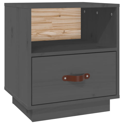 vidaXL Bedside Cabinet Grey 40x34x45 cm Solid Wood Pine
