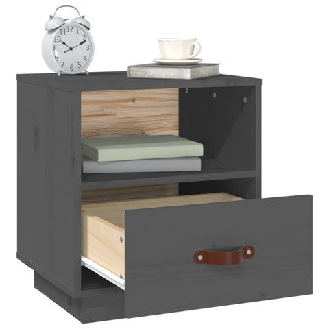 vidaXL Bedside Cabinets 2 pcs Grey 40x34x45 cm Solid Wood Pine