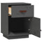 vidaXL Bedside Cabinet Grey 40x34x55 cm Solid Wood Pine