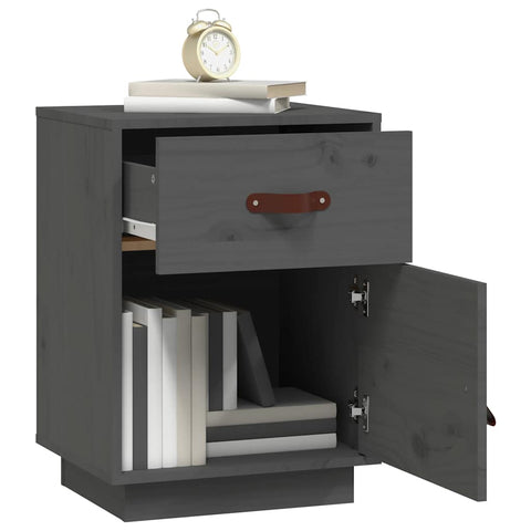 vidaXL Bedside Cabinets 2 pcs Grey 40x34x55 cm Solid Wood Pine