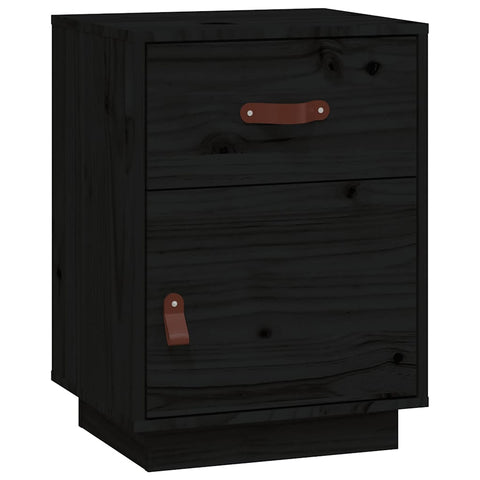 vidaXL Bedside Cabinets 2 pcs Black 40x34x55 cm Solid Wood Pine