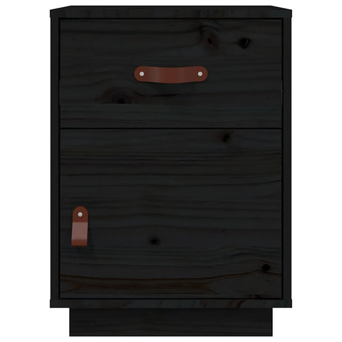 vidaXL Bedside Cabinets 2 pcs Black 40x34x55 cm Solid Wood Pine