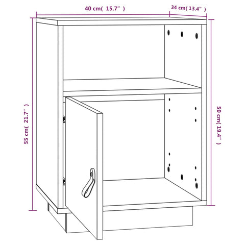vidaXL Bedside Cabinets 2 pcs 40x34x55 cm Solid Wood Pine