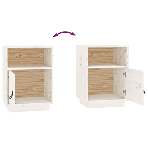 vidaXL Bedside Cabinets 2 pcs White 40x34x55 cm Solid Wood Pine
