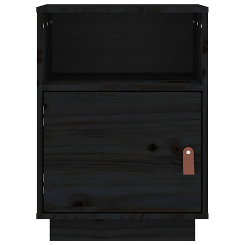 vidaXL Bedside Cabinet Black 40x34x55 cm Solid Wood Pine