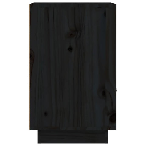 vidaXL Bedside Cabinet Black 40x34x55 cm Solid Wood Pine