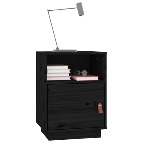 vidaXL Bedside Cabinets 2 pcs Black 40x34x55 cm Solid Wood Pine