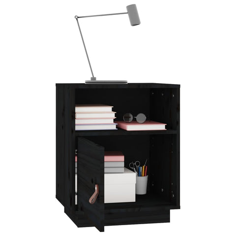 vidaXL Bedside Cabinets 2 pcs Black 40x34x55 cm Solid Wood Pine