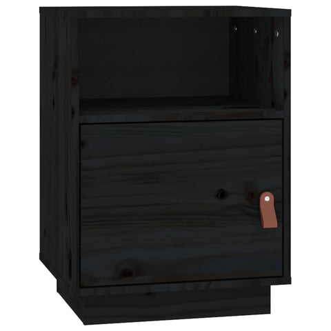 vidaXL Bedside Cabinets 2 pcs Black 40x34x55 cm Solid Wood Pine