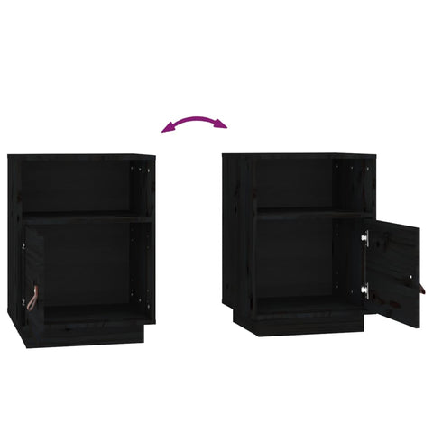 vidaXL Bedside Cabinets 2 pcs Black 40x34x55 cm Solid Wood Pine