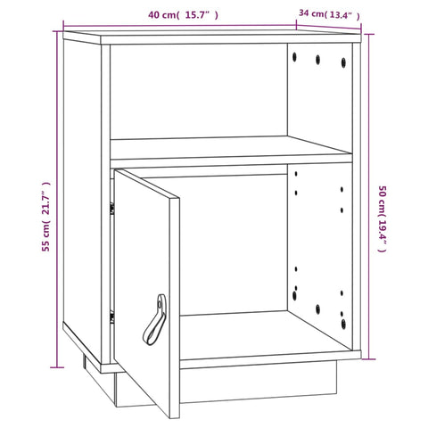 vidaXL Bedside Cabinets 2 pcs Black 40x34x55 cm Solid Wood Pine