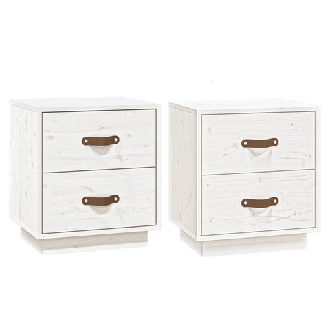 vidaXL Bedside Cabinets 2 pcs White 40x34x45 cm Solid Wood Pine