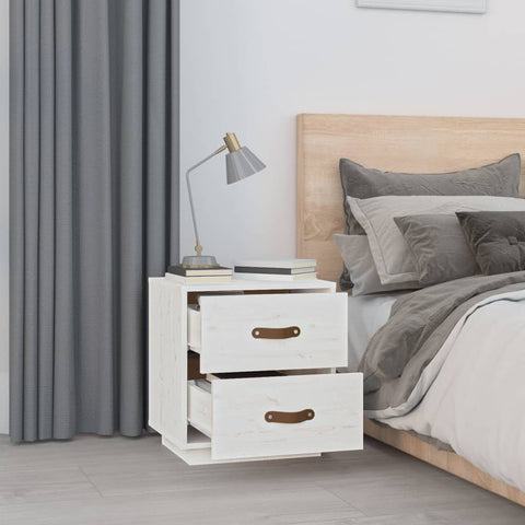 vidaXL Bedside Cabinets 2 pcs White 40x34x45 cm Solid Wood Pine