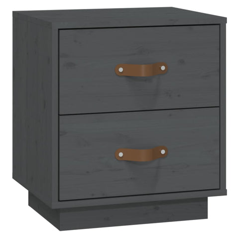 vidaXL Bedside Cabinet Grey 40x34x45 cm Solid Wood Pine
