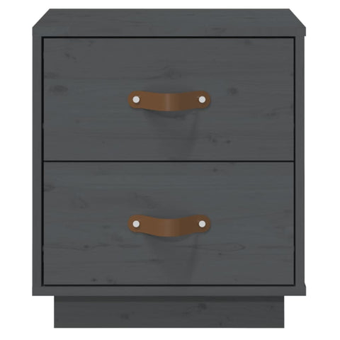 vidaXL Bedside Cabinet Grey 40x34x45 cm Solid Wood Pine