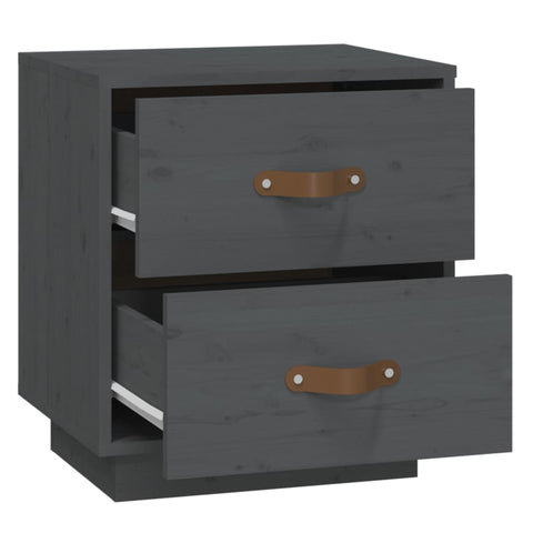 vidaXL Bedside Cabinets 2 pcs Grey 40x34x45 cm Solid Wood Pine