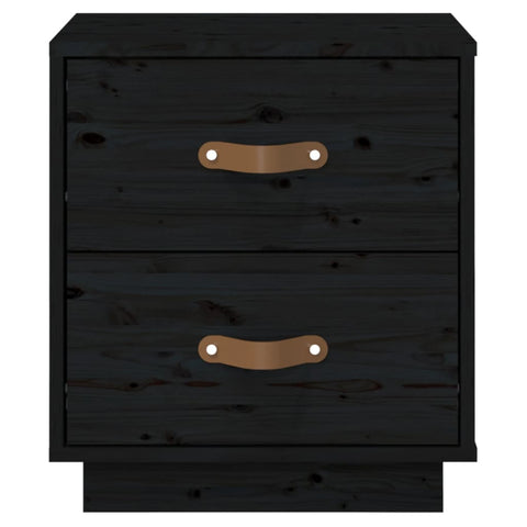 vidaXL Bedside Cabinet Black 40x34x45 cm Solid Wood Pine