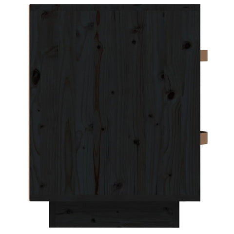 vidaXL Bedside Cabinet Black 40x34x45 cm Solid Wood Pine