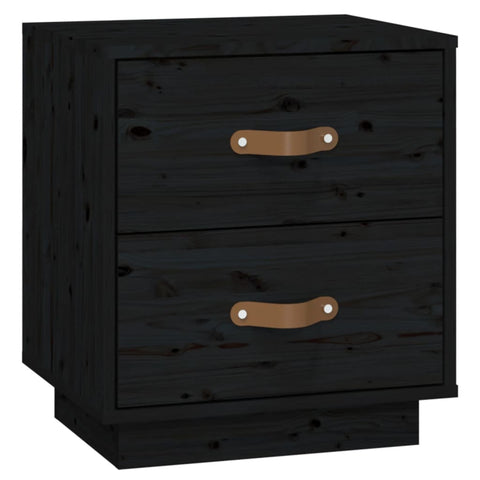 vidaXL Bedside Cabinets 2 pcs Black 40x34x45 cm Solid Wood Pine