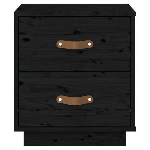 vidaXL Bedside Cabinets 2 pcs Black 40x34x45 cm Solid Wood Pine