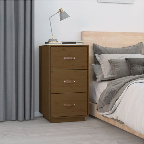 vidaXL Bedside Cabinets 2 pcs Honey Brown 40x40x75 cm Solid Wood Pine