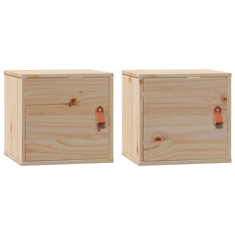 vidaXL Wall Cabinets 2 pcs 31.5x30x30 cm Solid Wood Pine