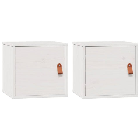 vidaXL Wall Cabinets 2 pcs White 31.5x30x30 cm Solid Wood Pine