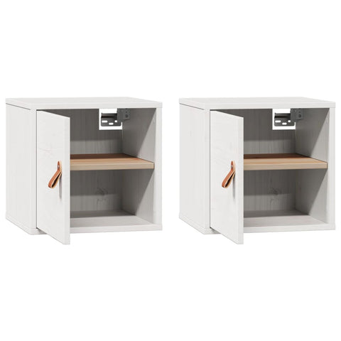 vidaXL Wall Cabinets 2 pcs White 31.5x30x30 cm Solid Wood Pine