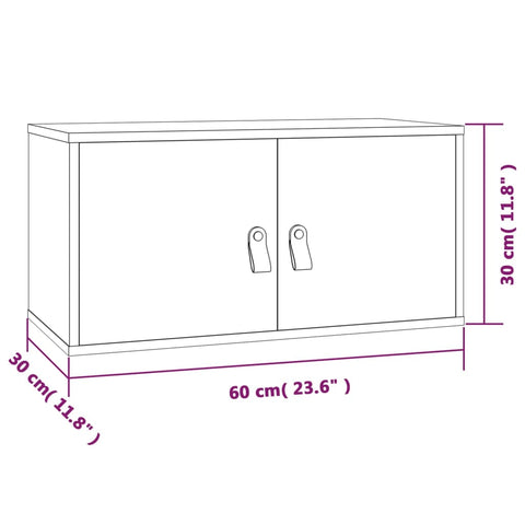 vidaXL Wall Cabinet White 60x30x30 cm Solid Wood Pine