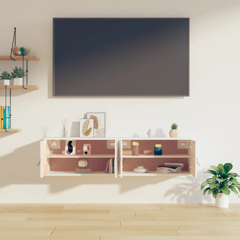 vidaXL Wall Cabinets 2 pcs White 60x30x30 cm Solid Wood Pine