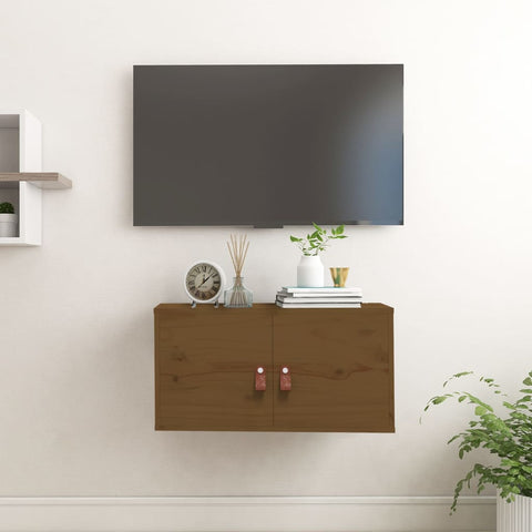 vidaXL Wall Cabinet Honey Brown 60x30x30 cm Solid Wood Pine
