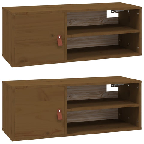 vidaXL Wall Cabinets 2 pcs Honey Brown 80x30x30 cm Solid Wood Pine