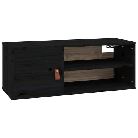 vidaXL Wall Cabinets 2 pcs Black 80x30x30 cm Solid Wood Pine