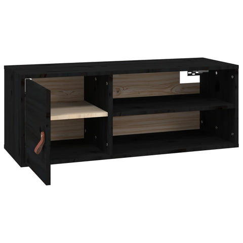 vidaXL Wall Cabinets 2 pcs Black 80x30x30 cm Solid Wood Pine
