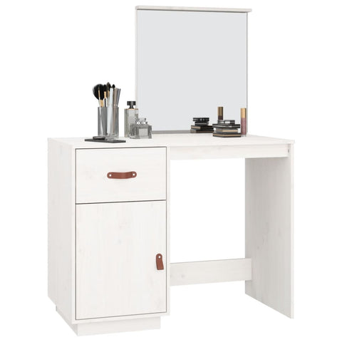 vidaXL Dressing Table White 95x50x134 cm Solid Wood Pine