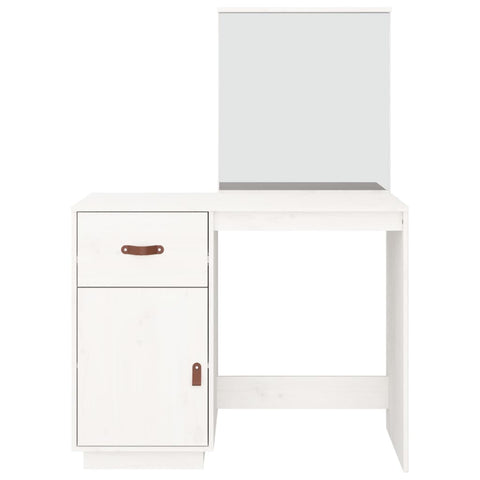 vidaXL Dressing Table White 95x50x134 cm Solid Wood Pine