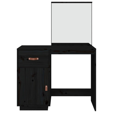 vidaXL Dressing Table Black 95x50x134 cm Solid Wood Pine