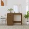 vidaXL Dressing Table with LED Honey Brown 95x50x133.5 cm Solid Wood Pine