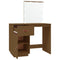 vidaXL Dressing Table with LED Honey Brown 95x50x133.5 cm Solid Wood Pine