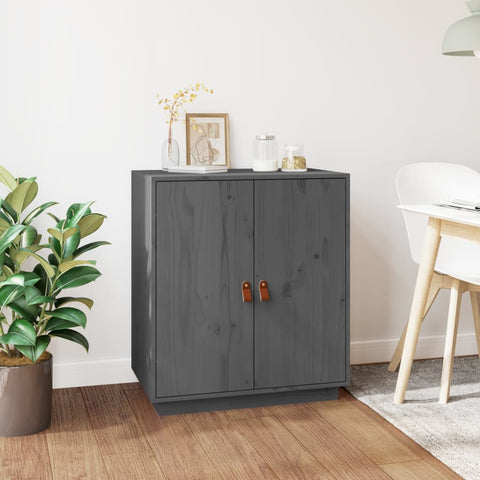 vidaXL Sideboard Grey 65,5x40x75 cm Solid Wood Pine
