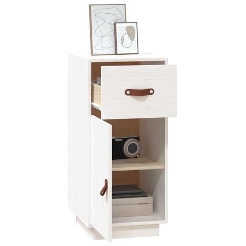 vidaXL Sideboard White 34x40x75 cm Solid Wood Pine