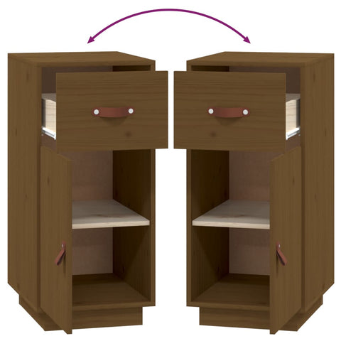 vidaXL Sideboard Honey Brown 34x40x75 cm Solid Wood Pine