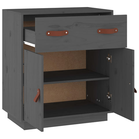 vidaXL Sideboard Grey 65.5x40x75 cm Solid Wood Pine
