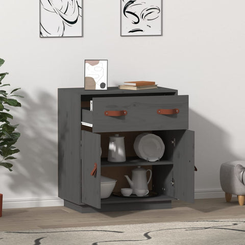 vidaXL Sideboard Grey 65.5x40x75 cm Solid Wood Pine