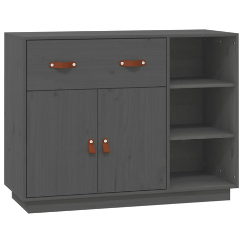 vidaXL Sideboard Grey 98.5x40x75 cm Solid Wood Pine