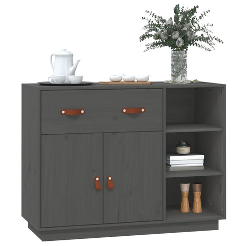vidaXL Sideboard Grey 98.5x40x75 cm Solid Wood Pine